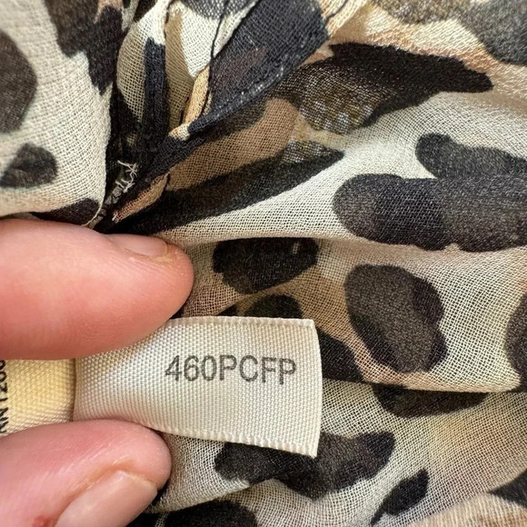 L'Agence Animal Print Sheer V-Neck Tank Women's Size XS / 2 - Picture 7 of 7